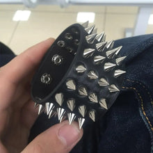 Load image into Gallery viewer, Faux Leather Bracelet with Spikes
