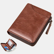 Charger l&#39;image dans la galerie, men Wallet Rfid Leather Wallet Zipper Business Card Holder Purse Wallet Men
