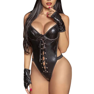 Latex Leather Sexy Lingerie - Vegan leather - Imported