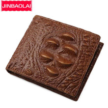 Charger l&#39;image dans la galerie, Men Genuine Cow Leather Wallets Crocodile Skin Money Clip Fashion Purses Coin Pocket Short Top Quality Male Wallets
