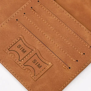 PU Leather Passport and Card Holder - Vegan leather - Imported