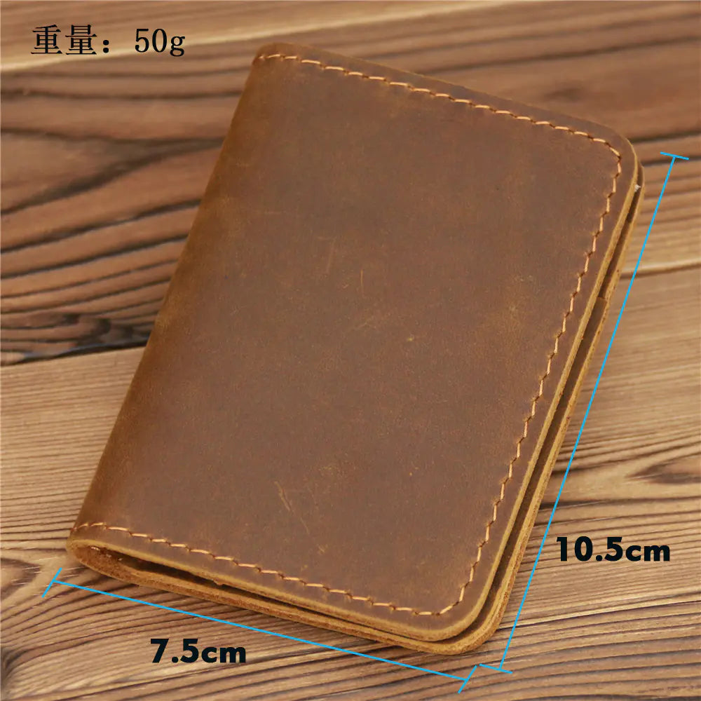 1052 New Arrival Vintage Men's Genuine Leather Credit Card Holder Small Wallet Money Bag ID Card Case Mini Purse For Male