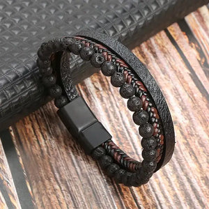 Pulsera de cuero clásica para hombre