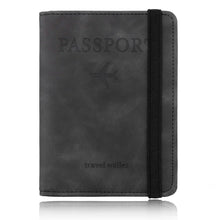 Cargar imagen en el visor de la galería, Blocking Passport Holder Leather Travel Wallet
