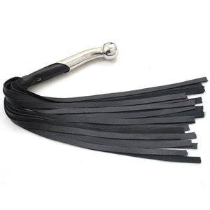 Fully Handmade & Real Genuine Cowhide, Leather Flogger, Heavy Duty 25 Falls Flogger Steel Handle Black Falls