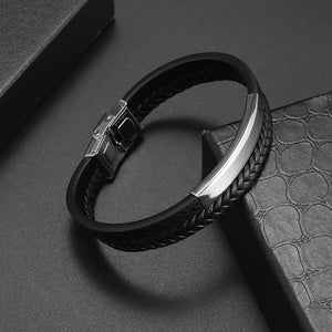 Classic Hand Woven Multi-Layered Leather Bracelet - Vegan leather - Imported