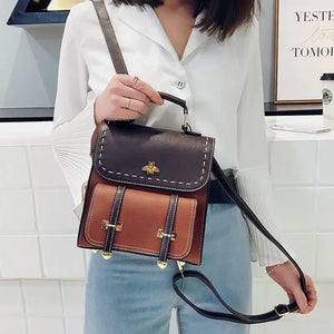 Sac à dos vintage en cuir PU pour femmes - Cuir végétalien - Importé