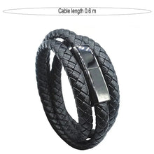 Cargar imagen en el visor de la galería, USB Leather Charging Braided Bracelets
