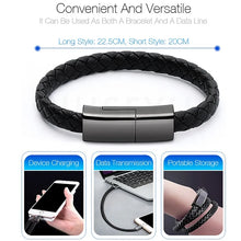 Load image into Gallery viewer, Leather Mini Micro USB Bracelet Charger
