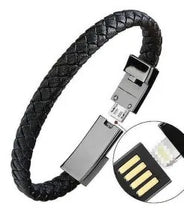 Cargar imagen en el visor de la galería, USB Leather Charging Braided Bracelets
