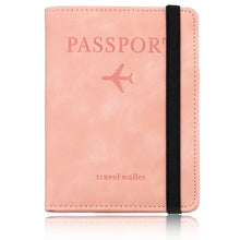 Cargar imagen en el visor de la galería, Blocking Passport Holder Leather Travel Wallet
