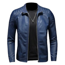 Load image into Gallery viewer, Motorcycle Vegan leather Jacket Men
