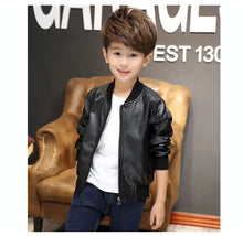 Load image into Gallery viewer, Boy&#39;s Leather and Fur Jacket - Vegan leather - Imported
