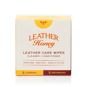 Leather Care Wipes (10 Pack) by Leather Honey - Trusted leather cleaner and conditioner, individually packaged, ideal for on-the-go use.