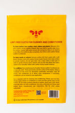 Cargar imagen en el visor de la galería, Lint-Free Application Cloth packaging with usage instructions and Leather Honey branding.
