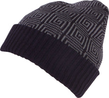 Charger l&#39;image dans la galerie, Lucien knit cap beanie hat with kaleidoscope pattern, ribbed edge, warm and soft, unisex, lightweight, ideal for daily use.
