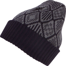Charger l&#39;image dans la galerie, Lucien pattern knit cap beanie hat with kaleidoscope design, warm and lightweight, washable acrylic, unisex style for everyday wear.
