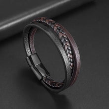 Load image into Gallery viewer, Classic Hand Woven Multi-Layered Leather Bracelet - Vegan leather - Imported
