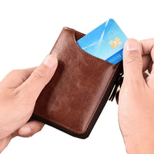 Charger l&#39;image dans la galerie, men Wallet Rfid Leather Wallet Zipper Business Card Holder Purse Wallet Men
