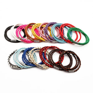 Pulsera de cuero trenzado de PU de moda colorida - Cuero vegano - Importado