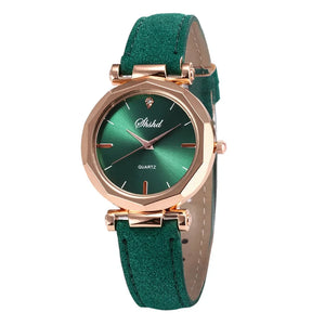 Fashion Women Leather Casual Watch - Vegan leather - Imported