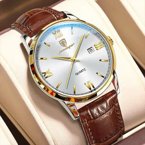 Leather Men Quartz Luxury Watches - Vegan leather - Imported