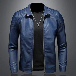 Motorcycle Vegan leather Jacket Men