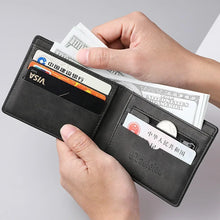 Charger l&#39;image dans la galerie, Men&#39;s Genuine PU Leather Male Short Zipper Simple Soft Leather Light Money Clip Vintage Business Wallet Students
