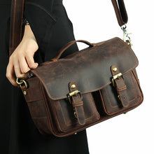 Load image into Gallery viewer, The Faust Leather Camera Bag | Crossbody Vintage Camera Messenger Bag
