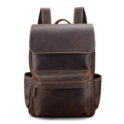 The Helka Backpack | Genuine Vintage Leather Backpack for school, work, or outdoor trips; sleek design with functional pockets.
