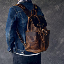 Load image into Gallery viewer, The Olaf Rucksack | Vintage Leather Travel Backpack
