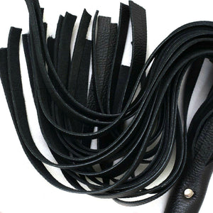 Fully Handmade & Real Genuine Cowhide, Leather Flogger, Heavy Duty 25 Falls Flogger Steel Handle Black Falls