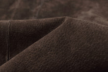 Load image into Gallery viewer, Close-up of soft and durable REED leather hide with antique finish in brown, perfect for crafting unique art pieces.
