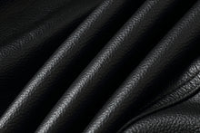 Load image into Gallery viewer, Close-up of luxurious black genuine leather texture for REED Men&#39;s Bomber Jacket
