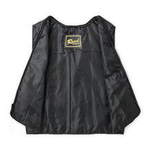 Load image into Gallery viewer, Interior view of REED Men&#39;s American Style Bomber Genuine Leather Jacket with brand label, showcasing quality construction and lining.
