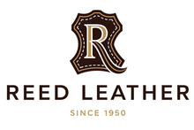 Reed Leather logo, showcasing craftsmanship and heritage since 1950.