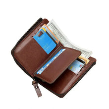 Charger l&#39;image dans la galerie, men Wallet Rfid Leather Wallet Zipper Business Card Holder Purse Wallet Men
