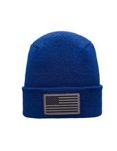 Charger l&#39;image dans la galerie, American Flag Beanie - H-Stitch Circular Knit Cuffed Beanie - Patented Design and Made in USA
