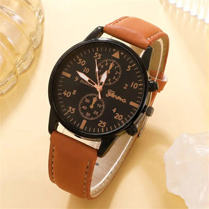 New Men's Watch Luxury Bracelet Set - Vegan leather - Imported