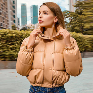 Winter Thick PU Leather Coats Women