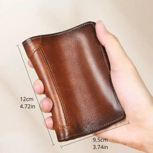 Load image into Gallery viewer, Men Wallet Genuine Leather Rfid Blocking Trifold Wallet Vintage Thin Short Multi Function ID Credit Card Holder Male Purse Money
