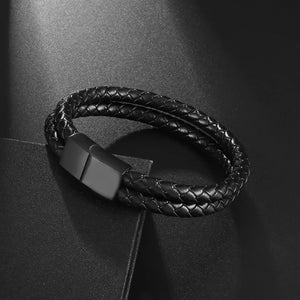 Classic Hand Woven Multi-Layered Leather Bracelet - Vegan leather - Imported