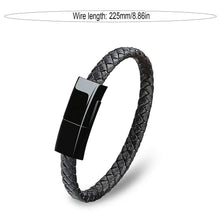 Cargar imagen en el visor de la galería, USB Leather Charging Braided Bracelets
