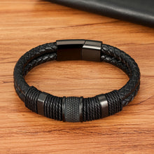 Cargar imagen en el visor de la galería, XQNI Men&#39;s Double Layer Woven Leather Bracelet
