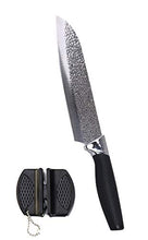 Load image into Gallery viewer, eZthings 12&quot; Heavy Duty Professional Cutting Chefs Knife - Razor Sharp with Edge Retention, Stain-Corrosion Resistant for Home Kitchen Plus Free Knife Sharpener (Chef Knife 7 Inch Blade)
