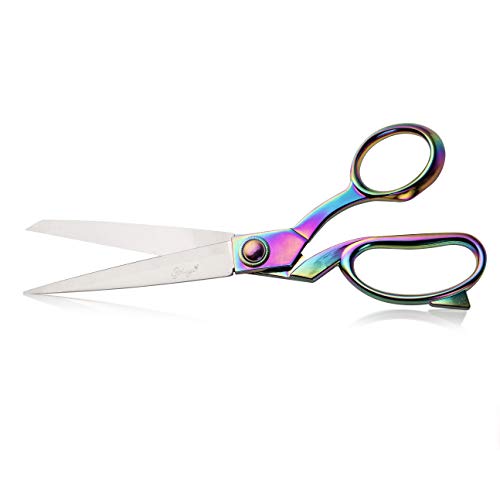 Ezthings Heavy Duty 10.5 inch Scissors for Cutting Fabric, Leather, and Raw Materials (10.5 inch Silver)