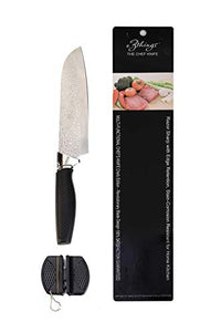 eZthings 12" Heavy Duty Professional Cutting Chefs Knife - Razor Sharp with Edge Retention, Stain-Corrosion Resistant for Home Kitchen Plus Free Knife Sharpener (Chef Knife 7 Inch Blade)