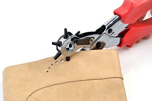 Professional Leather Hole Punch Pliers HEAVY DUTY Belt Holes Revolving Hand  NEW