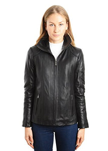REED EST. 1950 Women's Jacket Genuine Lambskin Leather Stand UP Collar Winners Coat - Imported