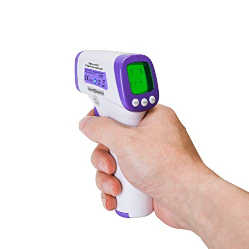 eZthings Heavy Duty Professional LCD Display Non-Contact Infrared Forehead Thermometer for Adults and Children (Multi, LCD Buttons)